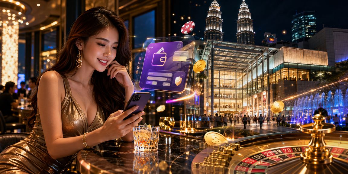 Pemain mengakses kasino mudah alih Baccarat di Kuala Lumpur