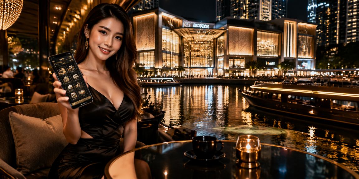 Pengguna mengakses kasino mudah alih dalam talian di Kuala Lumpur